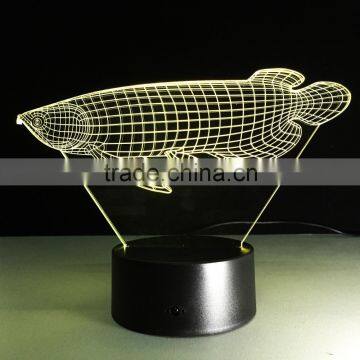 Arowana Fish Shaped Color Change 3D Illusion Led Atmosphere Light