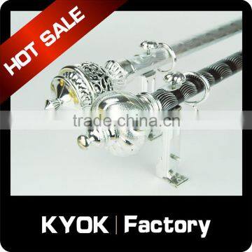 KYOK Chroming plastic curtain finails,metal aluminium curtain poles,new design metal curtain bracket