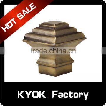 KYOK Contracted design square metal curtain finials,electroplating wrought iron curtain finials