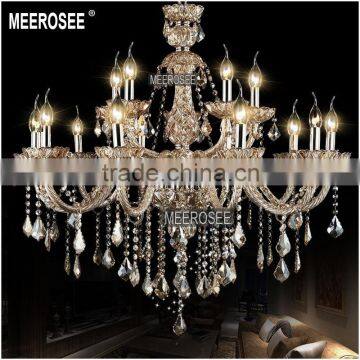 15 Lights Cognac Crystal Chandelier Lamp, Crystal Hanging Light, Crystal Lusters for Foyer, Meeting Room, Bedroom MD8533