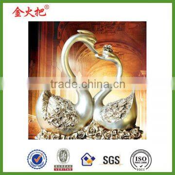 Resin romantic kissing swan lovers decorative figures for wedding gifts