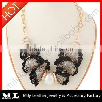 Hot sell fashion black pearl jewelry set custom MLJS 28