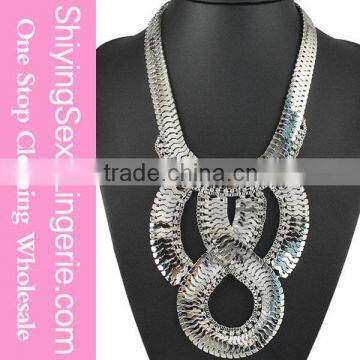 wholesale solid women pure silver chain necklace