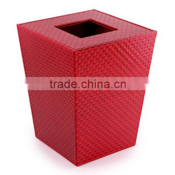 Leather red trash can (PU)