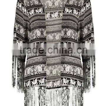 Custom Print Tassel Kimono in Guangzhou