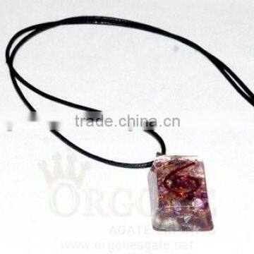 Amethyst Orgone Rectangle Pendant With Cord : Wholesale Supplier Of Orgone