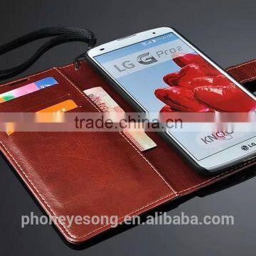 Wholesale Luxury Leather Cell Phone Case With Card Slot For LG Gpro2