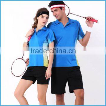 unisex badminton jersey uniform hot sale in wholesale sports clothing