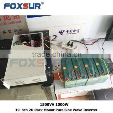 High frequency 19 inch 2U Rack Mount Pure Sine Wave Inverter for Industry and telecom 1500VA 1000W -48V dc to 230V ac