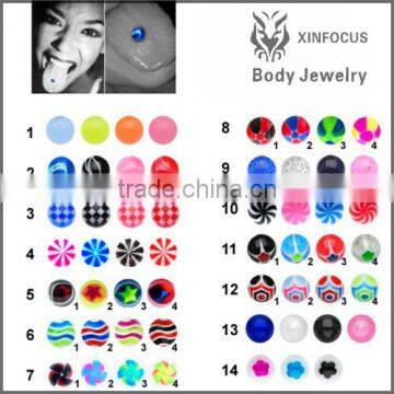 UV Acrylic Mix Match Tongue Rings Accessories Body Piercing Jewelry1402365