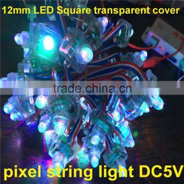 12mm Pixel String Rgb Led Pixel LED Square Shape Transparent Cover Pixel String Light With DC5V WS2811 Supplier's Choice photo-4