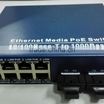 newest products 10/100/1000M Gigabit single mode dual fibers Ethernet Switch Broadcom POE for IP camera