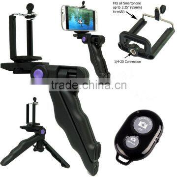 Selfie Photo Booth Kit w/Multi-Use Handheld Grip 1/4-20 Tripod Camera Mount, Bluetooth Wireless Remote Shutter for Iphone6S