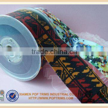 Custom printed elastic fabric strap webbing
