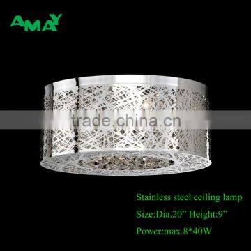 New design stainless teel ceiling lighting with crystals