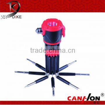 QC-208 Ningbo Dike12 in 1 multi function hammer with powerful torch