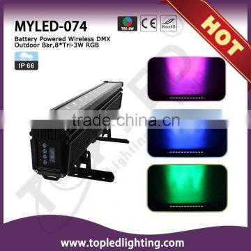 TOPLED Battery Powered Wireless DMX Outdoor Bar 8*Tri-RGB