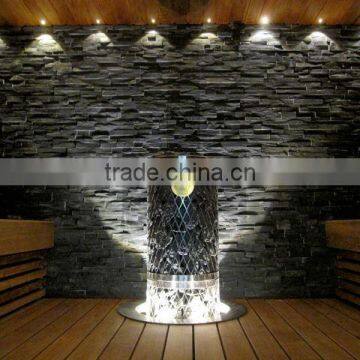 popular Chinese black slate veneer stone wall tile