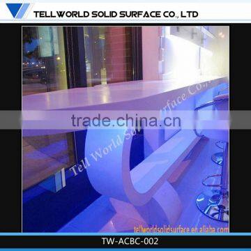 2014 modern white artificial marble bar counter furniture for catering industry for sale