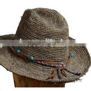 Wholesale cheap fashion paper straw hat with cord