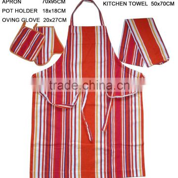 08171 100% COTTON APRON GLOVE POTHOLDER