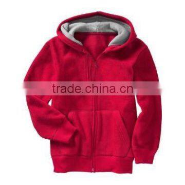 Red pro fleece full-zip hoodie jacket