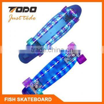 U 22" fish Skateboard With LED Light Wheel