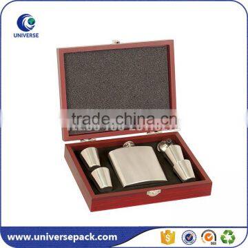 Custom elegant wood wine box with metal lock for display                        
                                                                                Supplier's Choice