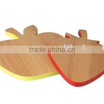 wooden cutting board chopping block with fruit shape