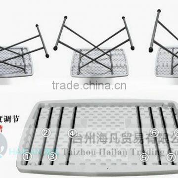 High Quality 132cm Plastic Adjustable Picnic Table for Party/hot Sell Banquet Plastic Table With Removable Legs photo-6