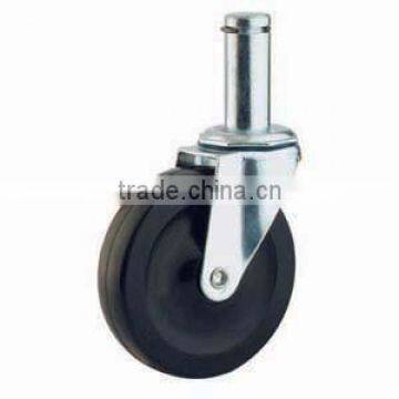 Black rubber caster