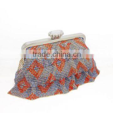 Diamante Ruffled Clasp Top ladies clutch bags