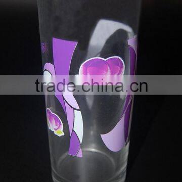 Machine Press Glass Flower Decal Water Juice Tumbler Cup photo-3