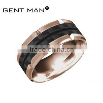 Men's Stainless Steel Carbon Fiber Ring Custom Carbon Fiber Ring