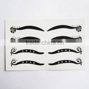 Custom bling sexy temporary makeup rhinestone eyeliner sticker rose eye tattoo waterproof eye decoration factory