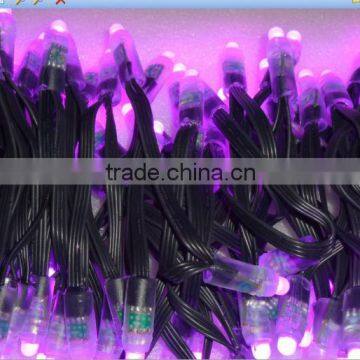 BLACK wire IP68 DC12V input 12mm through-hole LED RGB dump node;100pcs a string
