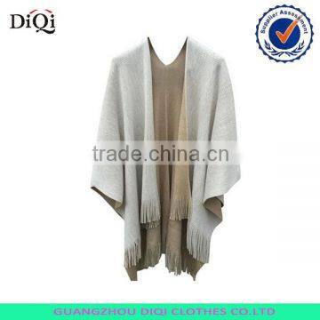 wholesale womens loose poncho casual sweater with tassels