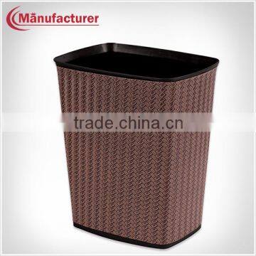 Elegant Design Taper Shape Home Trash Can/Waste Paper Basket/Fire-resistant Leatheroid Garbage Bins