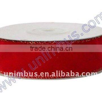 Christmas Decoration Flocked Velvet Ribbon