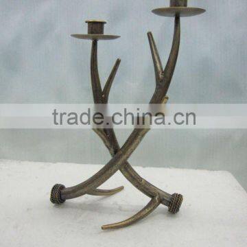 metal decorative deerhorn candle holder for home decoration