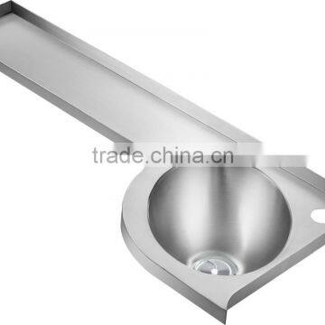 Stainless Steel Triangle Round Hand Wash Basin Corner Sink GR-598R