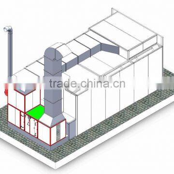 CE approved auto spray bake paint booth inclined flow spray booth