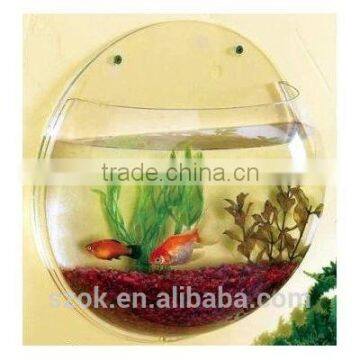 HOT sale OEM and ODM acrylic rounded wall mounted fish tank promotion