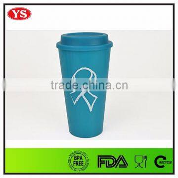 FDA , LFGB Certification 16 Ounce Insulated Plastic Starbucks Coffee Mug With pp Lid