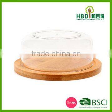 New Hot Selling Plastic Cheese Dome Cake Dome With Bamboo Base photo-2