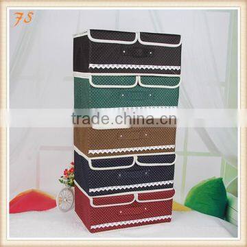 Two lids non-woven storage box with division inside