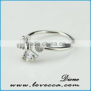 Zircon Crystal Love Heart Ring 5.5/6/7/8/9 Size photo-3