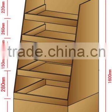 paper display shelf, corrugated paper display shelf, paper display