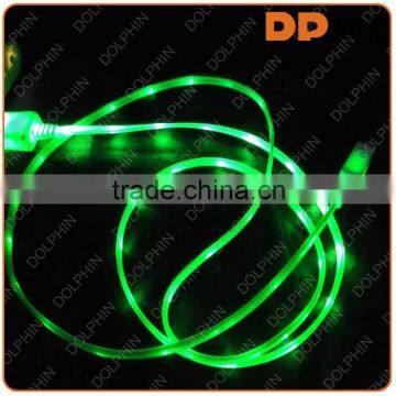 visible light LED earphone illuminated LED micro usb cable for charging chargers