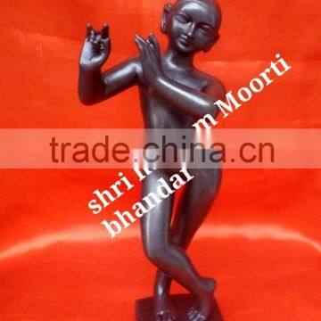 Black marble krishna statue